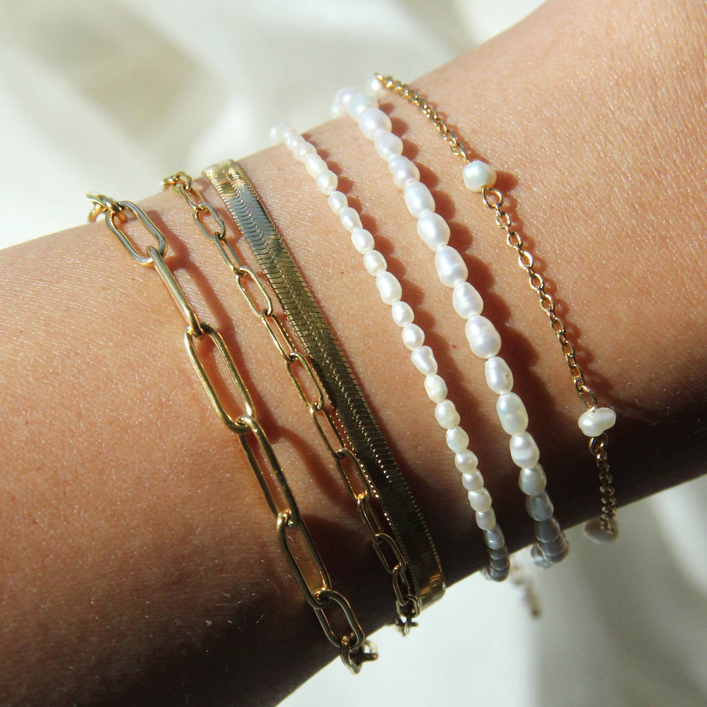 Pearl by the Yard Bracelet: Gold